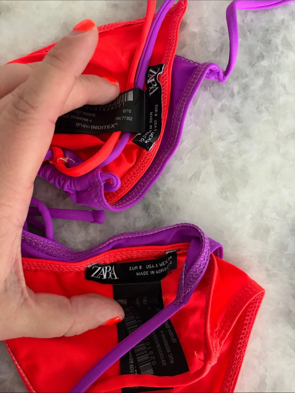 Zara Purple with Neon Pink Trim Bikini Set